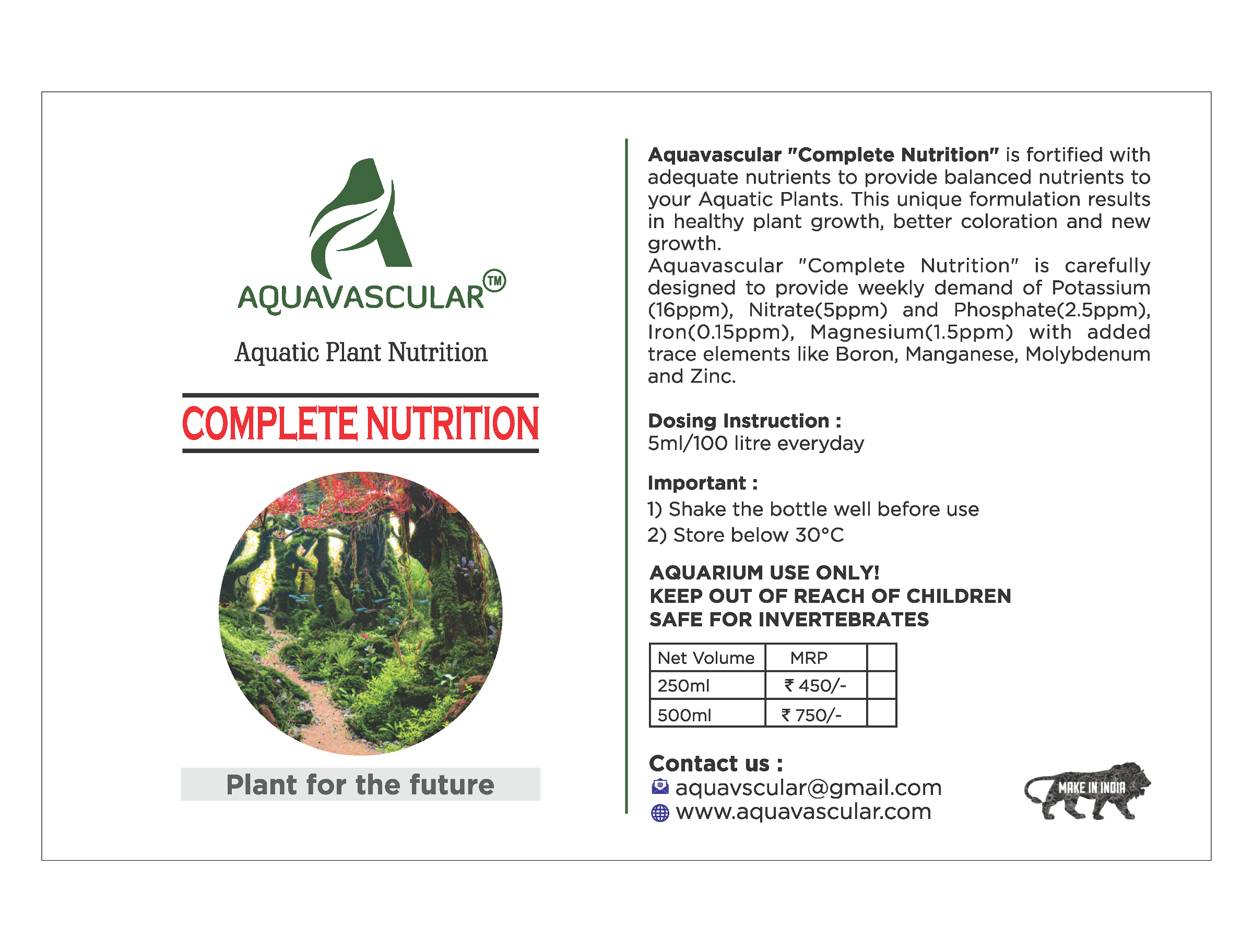Aquavascular Complete Nutrition 250Ml AquaVascular