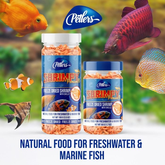 Petlers Shrimpy Premium Food 50Gm I Freez Dried Shrimp With Shells For Fresh Water And Marine Fishes Petlers