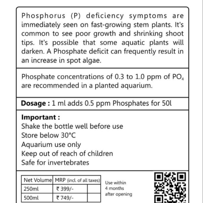 AquaVascular Phosphorus P Boost 250ml AquaVascular