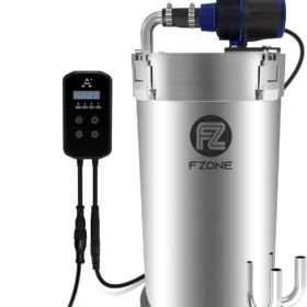 FZONE Stainless Steel Filter Canister for Aquarium Tank 15L