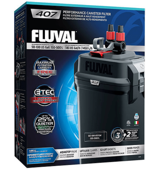 Fluval 407 Performance Canister Filter, Up To 100 US Gal (500 L) Fluval
