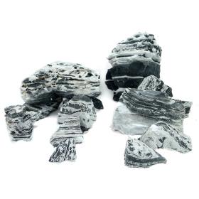 Aquarium Rock Black & White Multilayer Thin Line Stone 15kg